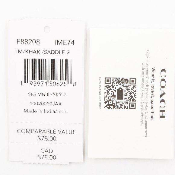 Coach Mini Skinny ID Key Ring Coin Case Signature Wallet - FCM40 - Picture 4 of 4